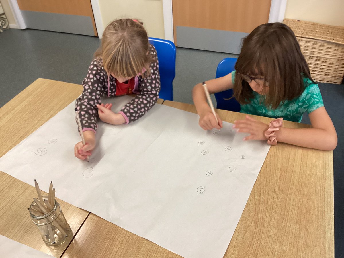Art part 2. Next we listened to loud and quiet music whilst drawing spirals in the art room. Can you work out which were drawn when listening to each piece of music? 🌀✏️ #1RW #art <a href="/Office_WIA/">Office_WIA</a> @StBartsTrust