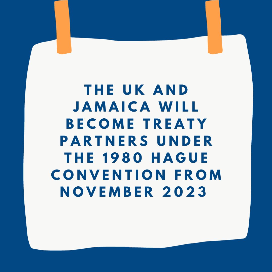 Recently the UK officially accepted the ascension of Jamaica to the 1980 Hague Convention. This means that the Convention will come into force between the two countries from 1st November 2023.