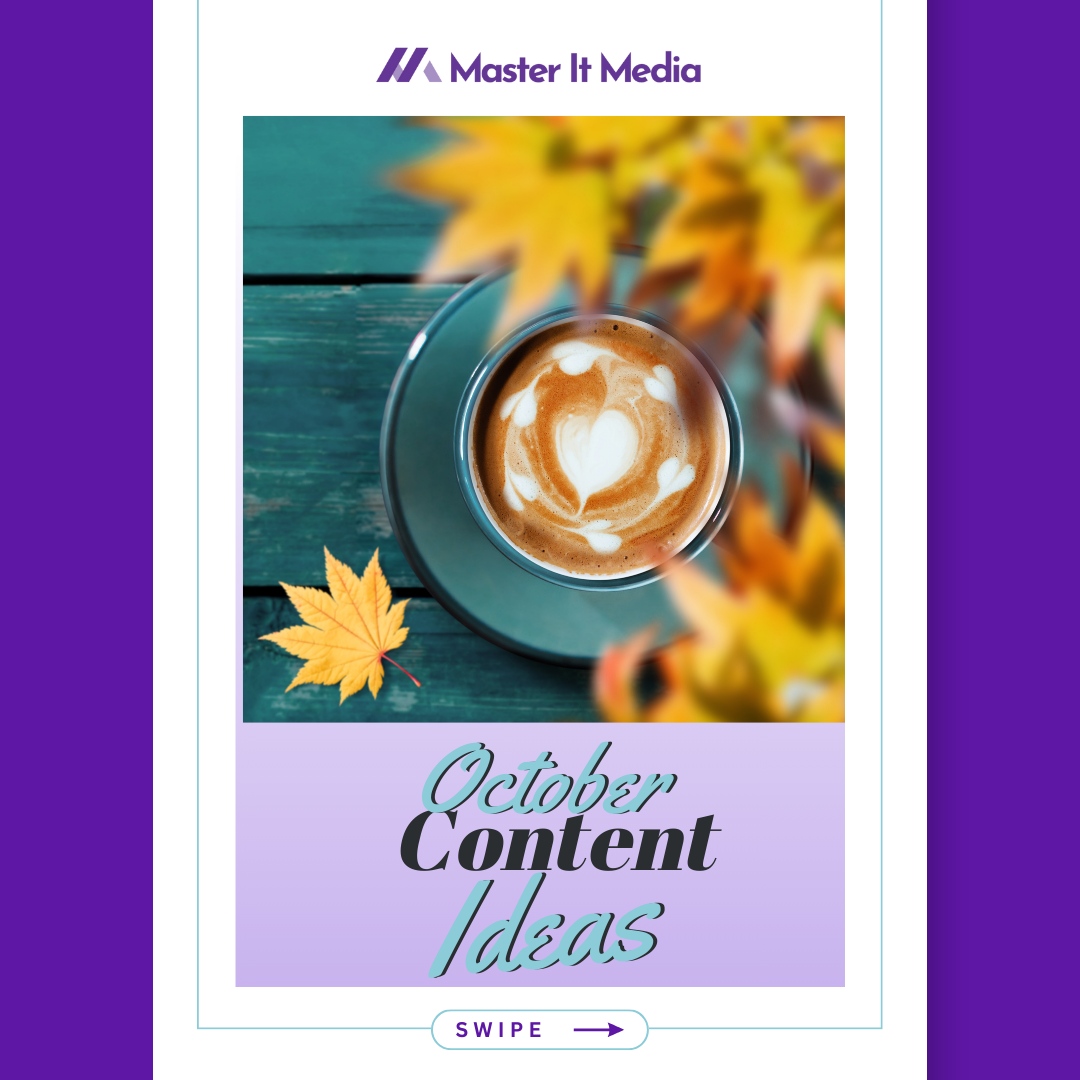 MasterItMedia's tweet image. 📅 October Content Ideas! 🍂✨
Tap the bookmark icon and SAVE for later. 

Your small business deserves a boost! 🚀 
💜
🤩
👩‍💻
#MasterItMedia #SaveForLater #ContentIdeas #OctoberMarketing