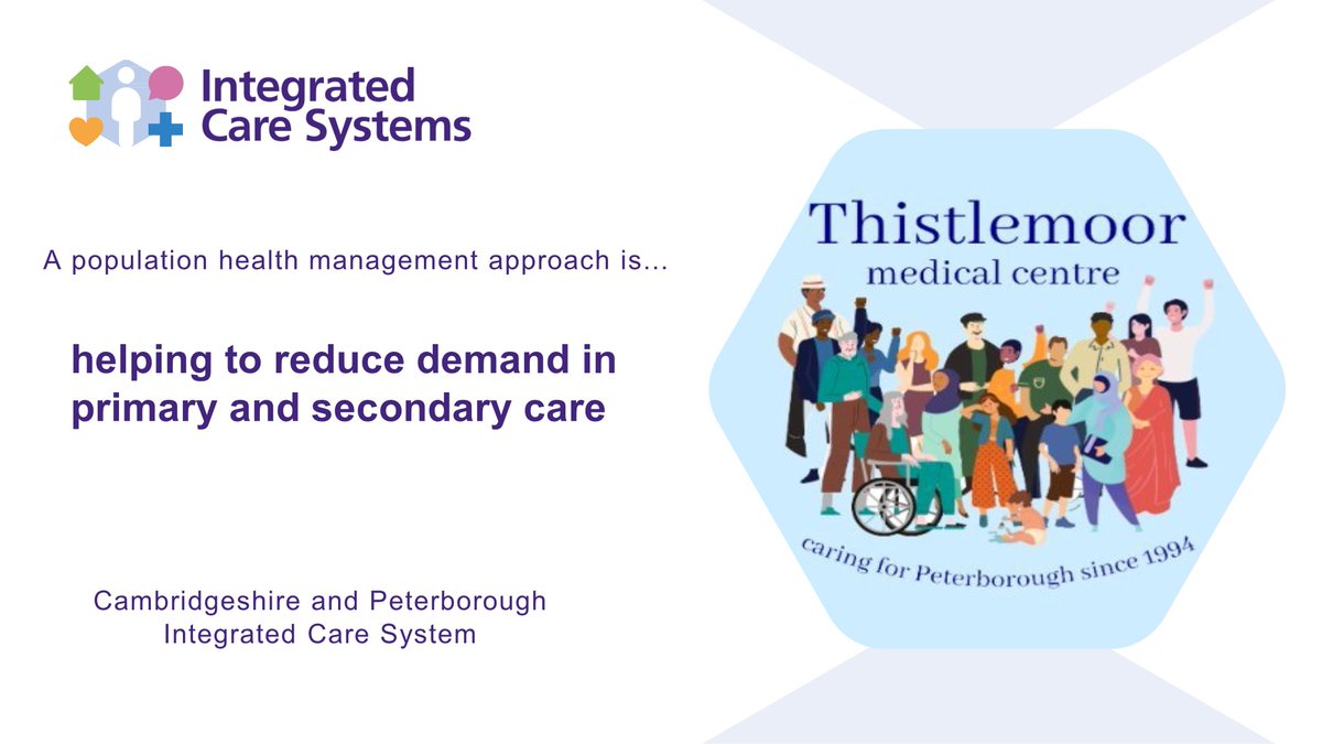 People with low level medical needs who visited A&E more than 20 times a year and the GP practice more than 5 times were identified through a #PopulationHealthManagement approach and offered support from professionals at @ThistlemoorMC in @CambsPboroICS ow.ly/upBs50PLZEz