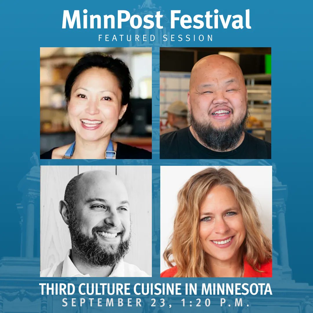 MinnPost (@minnpost) on Twitter photo JUST ADDED: Chef and restaurateur Ann Kim will join <a href="/chefyiavang/">Chef Yia Vang</a>, <a href="/ChefJorgeGuzman/">Jorge Guzman</a> and <a href="/stephmarch/">Stephanie March</a> for the panel Third Culture Cuisine in Minnesota at MinnPost Festival.
Reserve your passes at bit.ly/3spuLFH JUST ADDED: Chef and restaurateur Ann Kim will join <a href="/chefyiavang/">Chef Yia Vang</a>, <a href="/ChefJorgeGuzman/">Jorge Guzman</a> and <a href="/stephmarch/">Stephanie March</a> for the panel Third Culture Cuisine in Minnesota at MinnPost Festival.
Reserve your passes at bit.ly/3spuLFH
