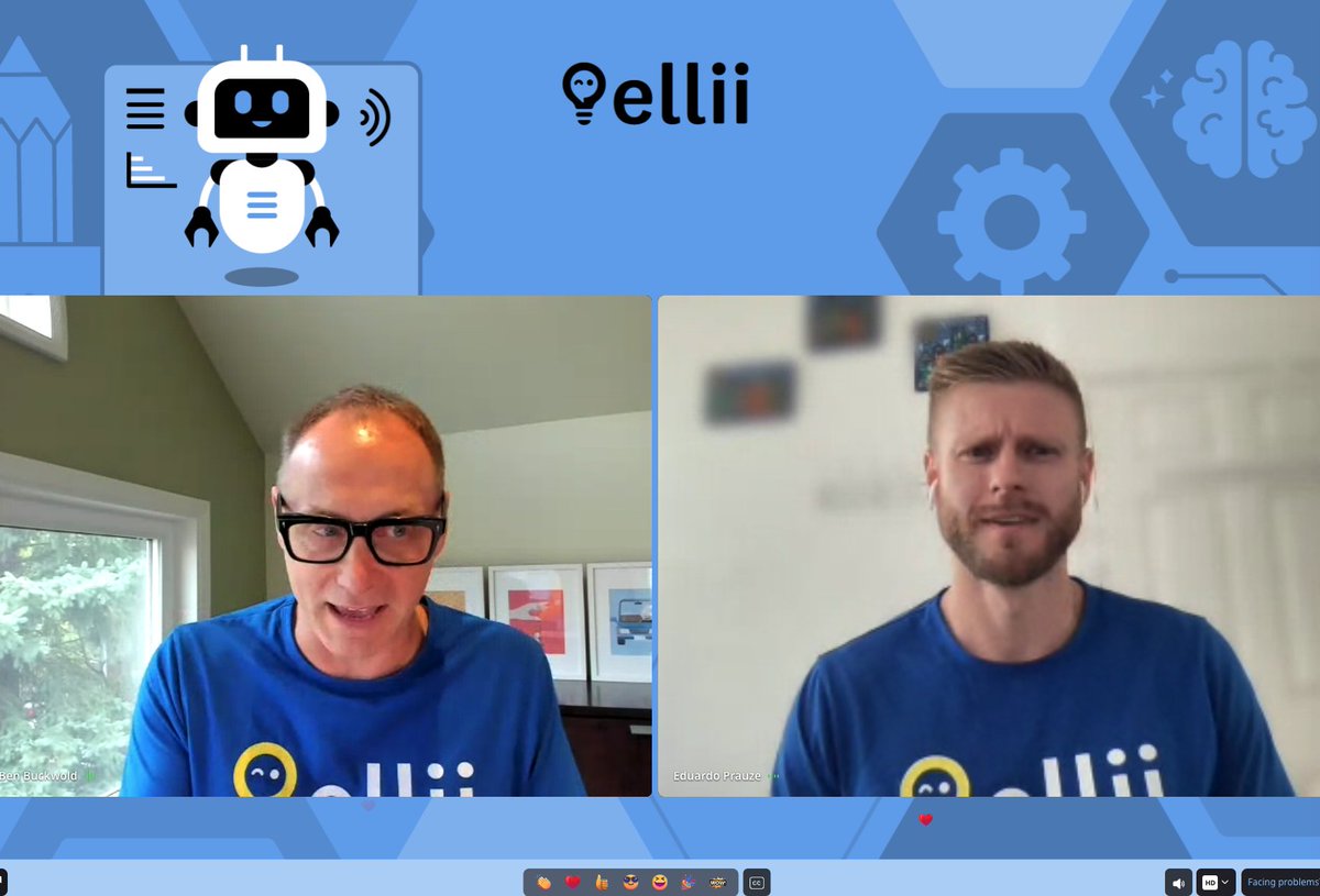👋 Excited to hear from <a href="/BenBuckwold/">Ben Buckwold</a> &amp; Eduardo Prauze at #ElliiCon2023! Learning how @ElliiEdTech combines AI with traditional teaching methods. 🤖 Let's dive in! #AIinEducation #TeachingTools"