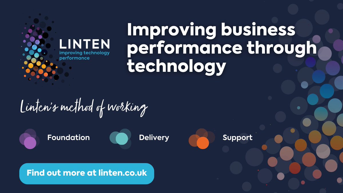 Using our ‘Linten method of working’, we’ll help your business grow, innovate, and adjust to changing market conditions ✔️

Find out more at linten.co.uk

#LintenTech #MSP #ManagedServices #Tech #Technology #IT #CyberSecurity #Connectivity #Consultancy #Growth