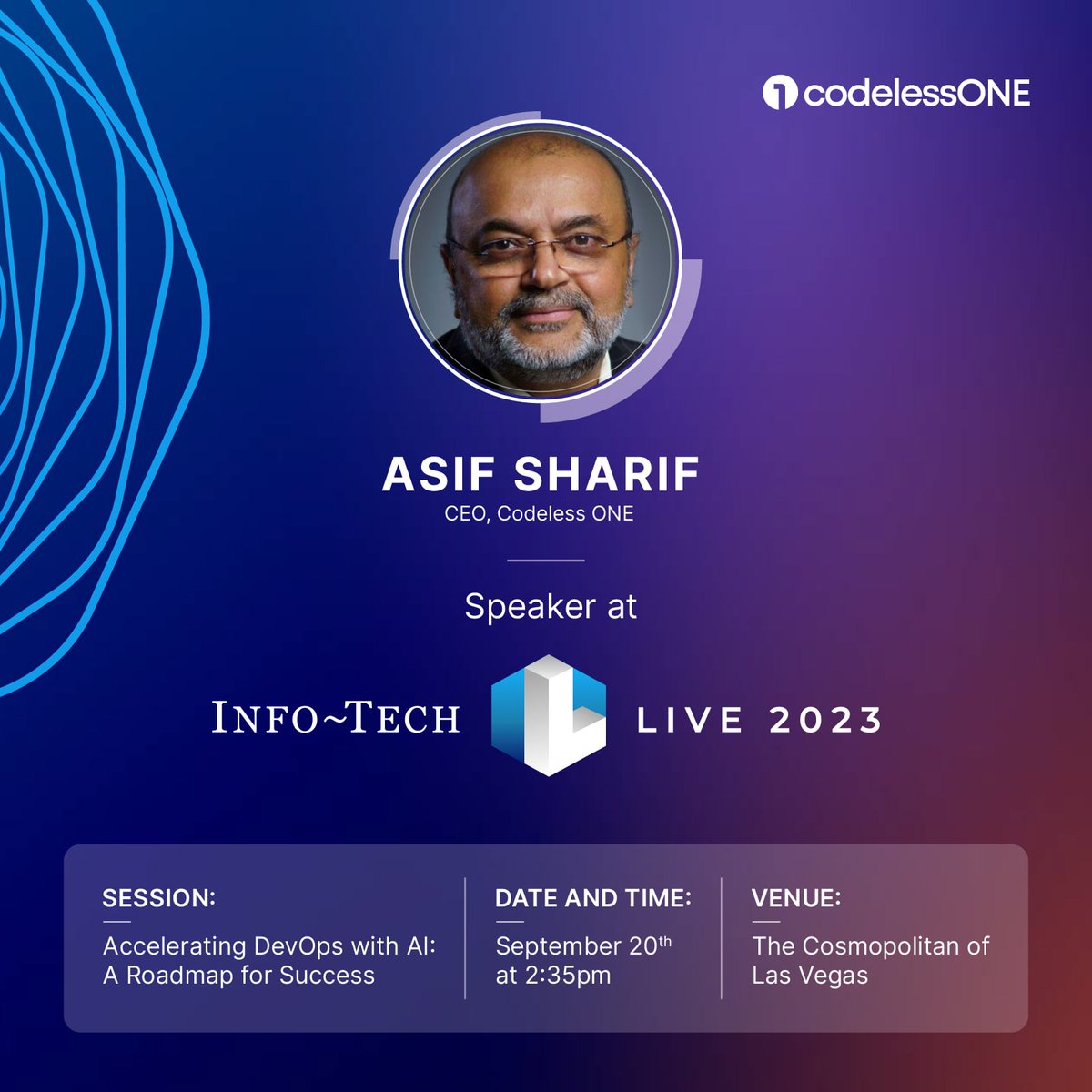 codelessone_'s tweet photo. We are excited to announce our participation in the Info-Tech Research Group's LIVE Conference 2023, scheduled to take place in Las Vegas from September 19th to 21st, 2023.

#LIVE2023 #ai #IT #devops #requirementsmanagement #azuredevops #openaichatgpt #nocodedevelopment #nocode https://t.co/lCnTuNHZXZ