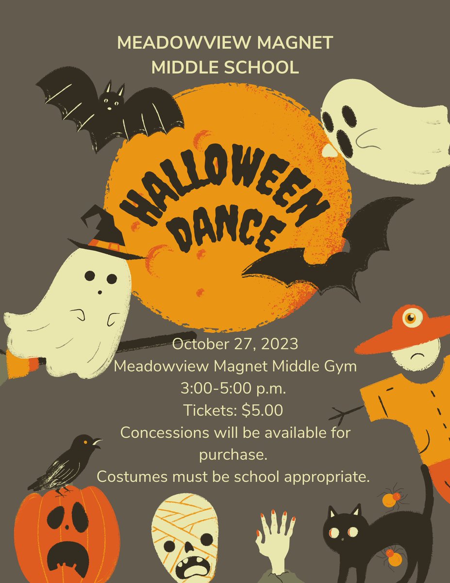 ATTENTION MUSTANGS 📢‼️

Please join us for the MMMS Halloween Dance hosted by Yearbook Club! 🎃👻

The dance will be held on October 27, 2023 in the school gym. Tickets are $5.00, and will be available for purchase beginning Monday, September 18th! 

#IAGDTBAM