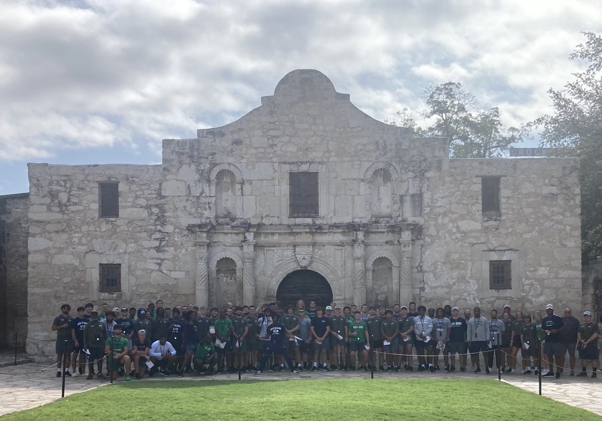 Ave Maria Football in Texas! Our day began with a visit to the Alamo. Gyrene Nation… let’s ride.