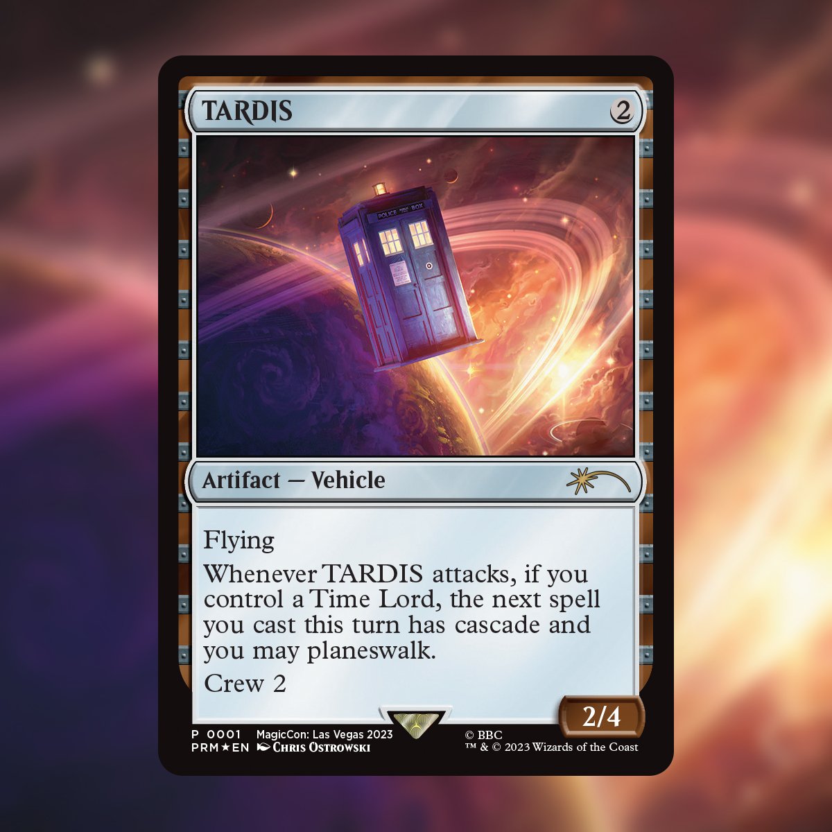 tardis mtg card Attendees at #MCVegas will be able to receive an #MCVegas exclusive #MTGxWHO promo (while supplies last) when they take their most Doctor-worthy selfie at a special Doctor Who photo opportunity at Soul of the TARDIS enters the battlefield The Thirteenth Doctor — Doctor
