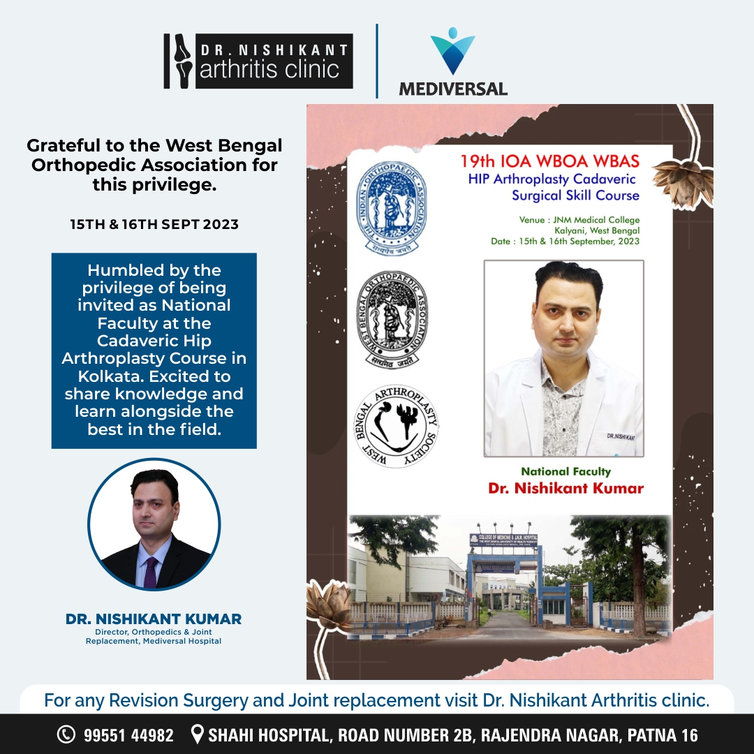 Today and tomorrow!
It's a privilege to be a part of the Cadaveric Hip Arthroplasty Course in Kolkata as a National Faculty. Thank you, West Bengal Orthopedic Association, for this incredible opportunity. 🙏🌟
#OrthoEducation #KolkataConference