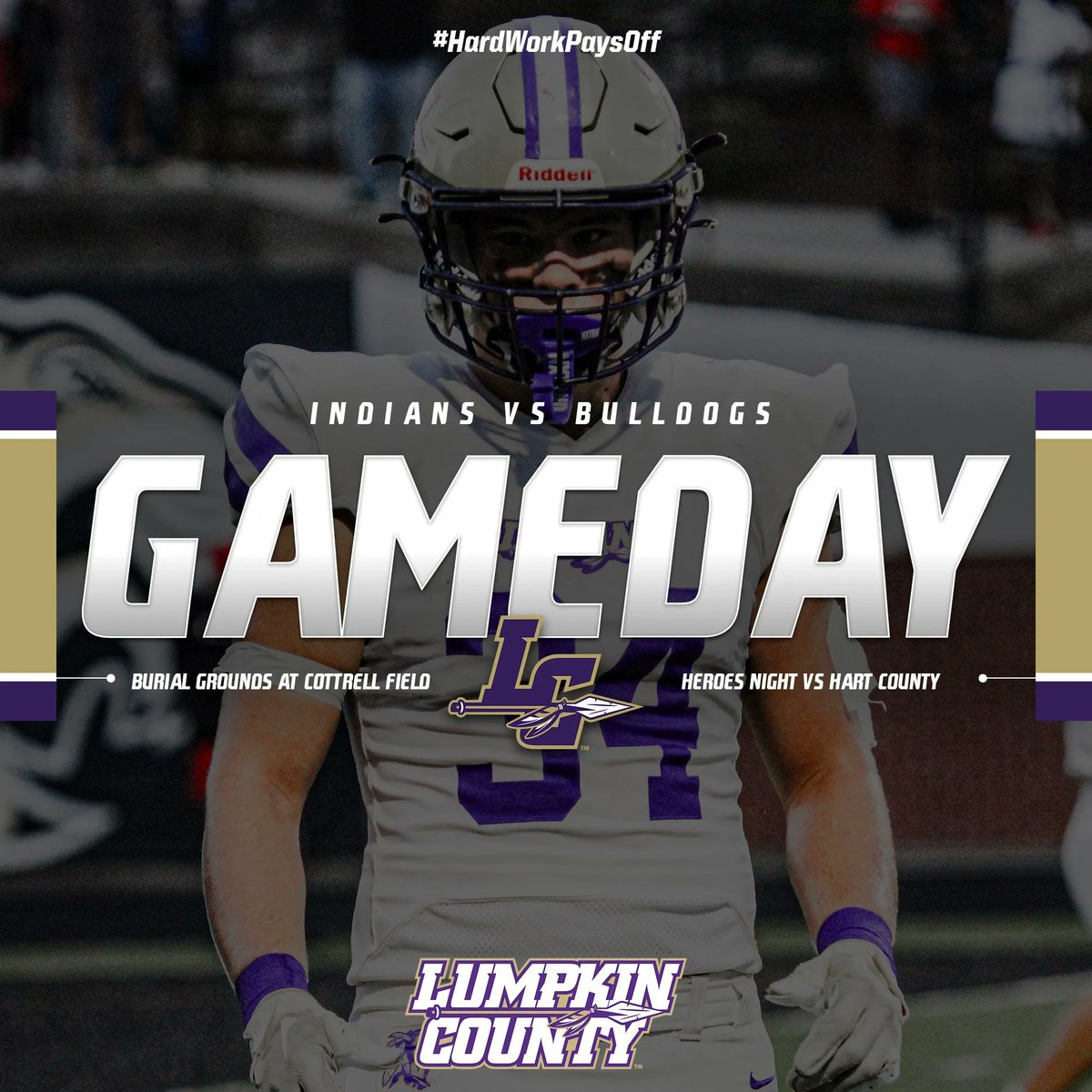 LumpkinFB's tweet photo. Lumpkin County, it's time to get up. It's GAMEDAY!!!! Hart County is coming to the Burial Grounds. We need everyone there making their voices heard. #hardworkpaysoff #1program1goal #earnit https://t.co/NefIcXfCik