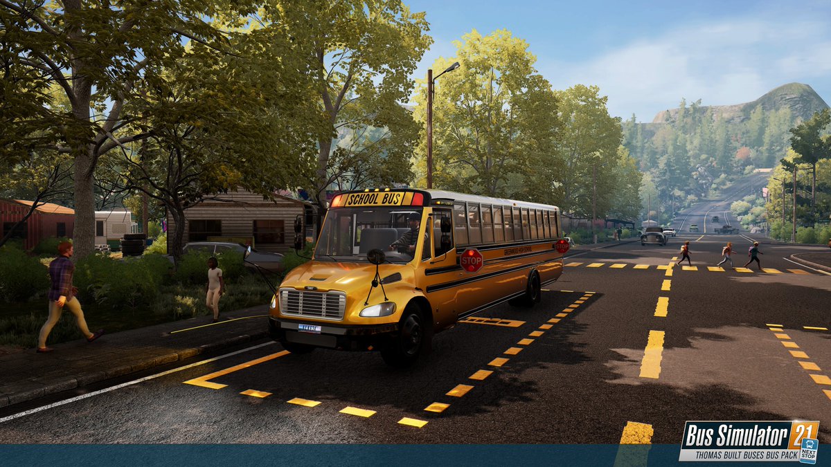 BusSimGame's tweet image. Here is a first set of screenshots showing the Saf-T-Liner C2 of the upcoming Thomas Built Buses Bus Pack in action. A really nice school bus. What do you think? :-)

#bus21 #bussimulator21 #bussimulator #ThomasBuiltBuses @ThomasBuiltBus
