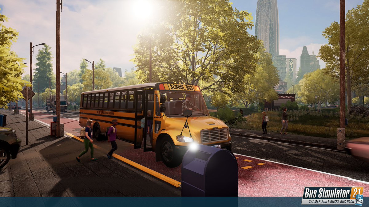 BusSimGame's tweet image. Here is a first set of screenshots showing the Saf-T-Liner C2 of the upcoming Thomas Built Buses Bus Pack in action. A really nice school bus. What do you think? :-)

#bus21 #bussimulator21 #bussimulator #ThomasBuiltBuses @ThomasBuiltBus