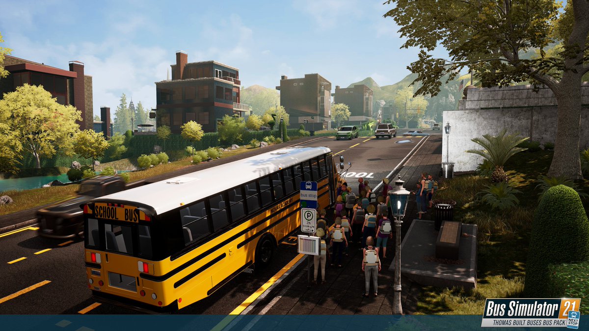 BusSimGame's tweet image. Here is a first set of screenshots showing the Saf-T-Liner C2 of the upcoming Thomas Built Buses Bus Pack in action. A really nice school bus. What do you think? :-)

#bus21 #bussimulator21 #bussimulator #ThomasBuiltBuses @ThomasBuiltBus