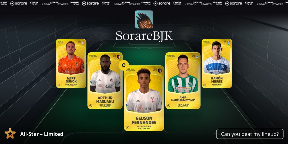 SorareBJK's tweet photo. #GW407
Hasret bitiyor.
#Sorare #SorareTurkey https://t.co/ey9M85RpOb