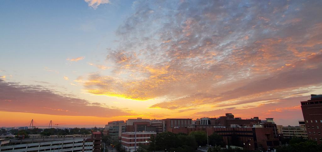 Beautiful start to Friday in Charleston across the medical campus! 72 degrees and starting to feel like Fall is right around the corner. Too bad I can't read echo outside today. @MUSCCardFellows @MUSC_Cardiology @MUSChealth