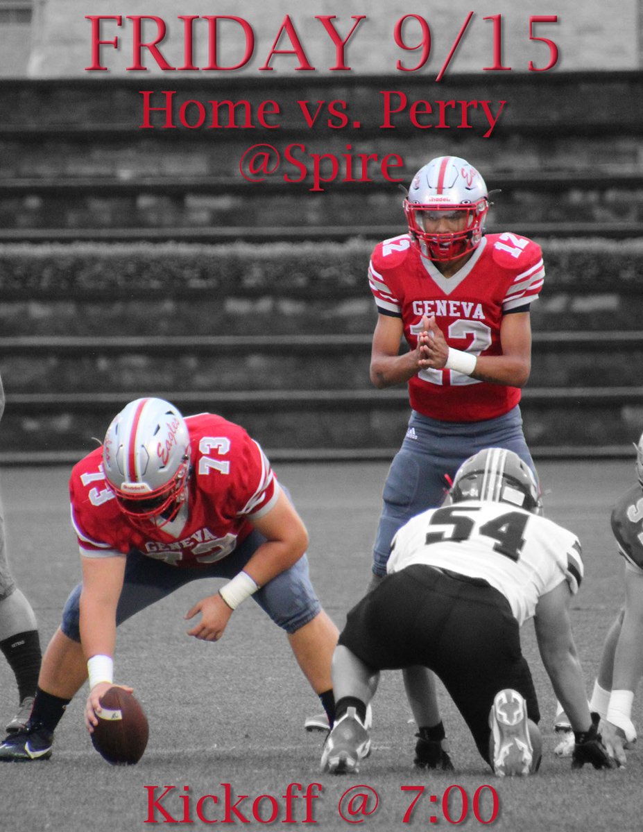 You know what day it is!!! #FootballFriday
#GoEagles
<a href="/Perry_Pirates/">Perry Pirates</a> 
Reminder - 🚫No Cash Sales at the door🚫
Get your tickets here 👇👇
genevaeagles.com/main/ticketing/