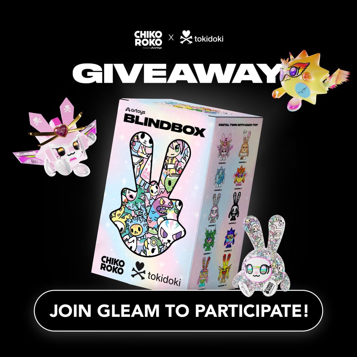 🔥 GIVEAWAY 🔥

Exciting news! We're hosting an amazing giveaway of the ChikoRoko x Tokidoki blindbox! 🍦

Don't miss your chance to win this adorable collectible. Simply join our Gleam giveaway for a shot at getting your hands on this limited edition item ⚡

👉 JOIN GLEAM: