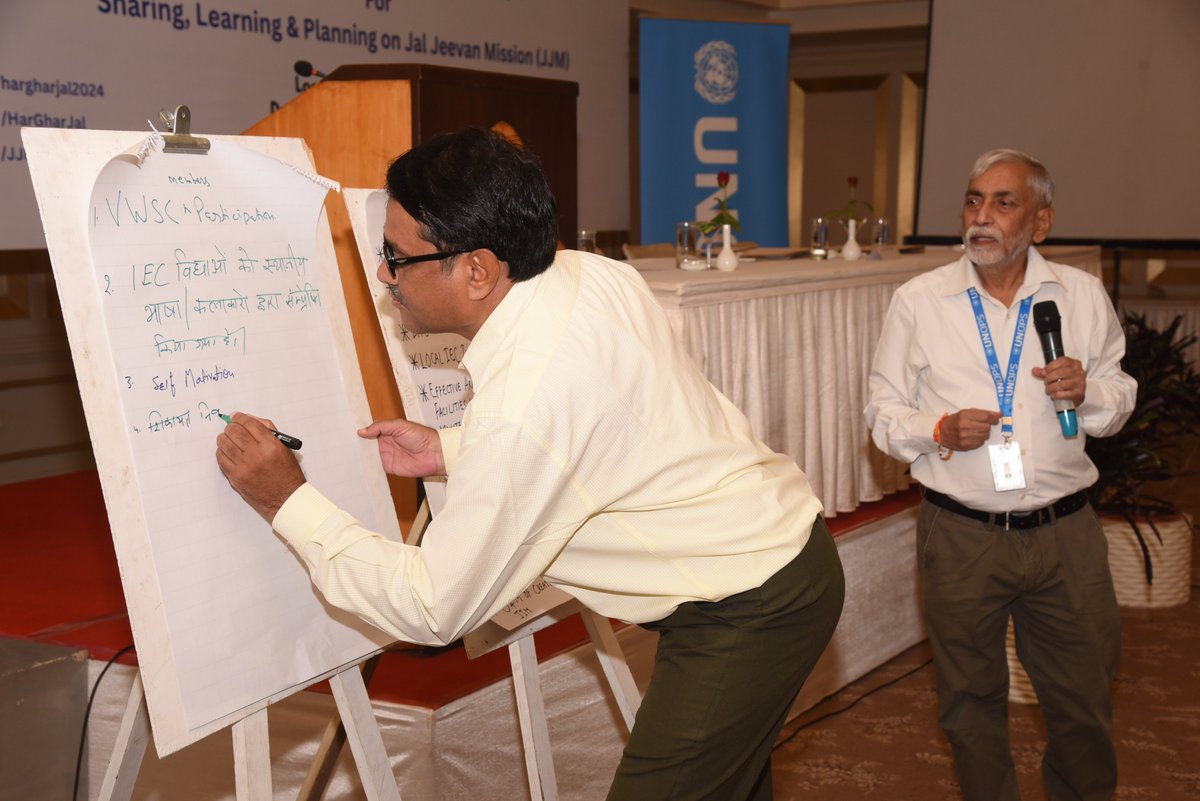 UNOPS_India's tweet photo. Session on participant’s expectations through participatory exercises at #stateralworkshop in Jaipur, Rajasthan. @gssjodhpur @jaljeevan_ @PIBWater @UNOPS @UNinIndia @mahajan_vini @iamvikassheel @PIBWater @MoJSDDWS @RajGovOfficial https://t.co/H5FvJmaaht