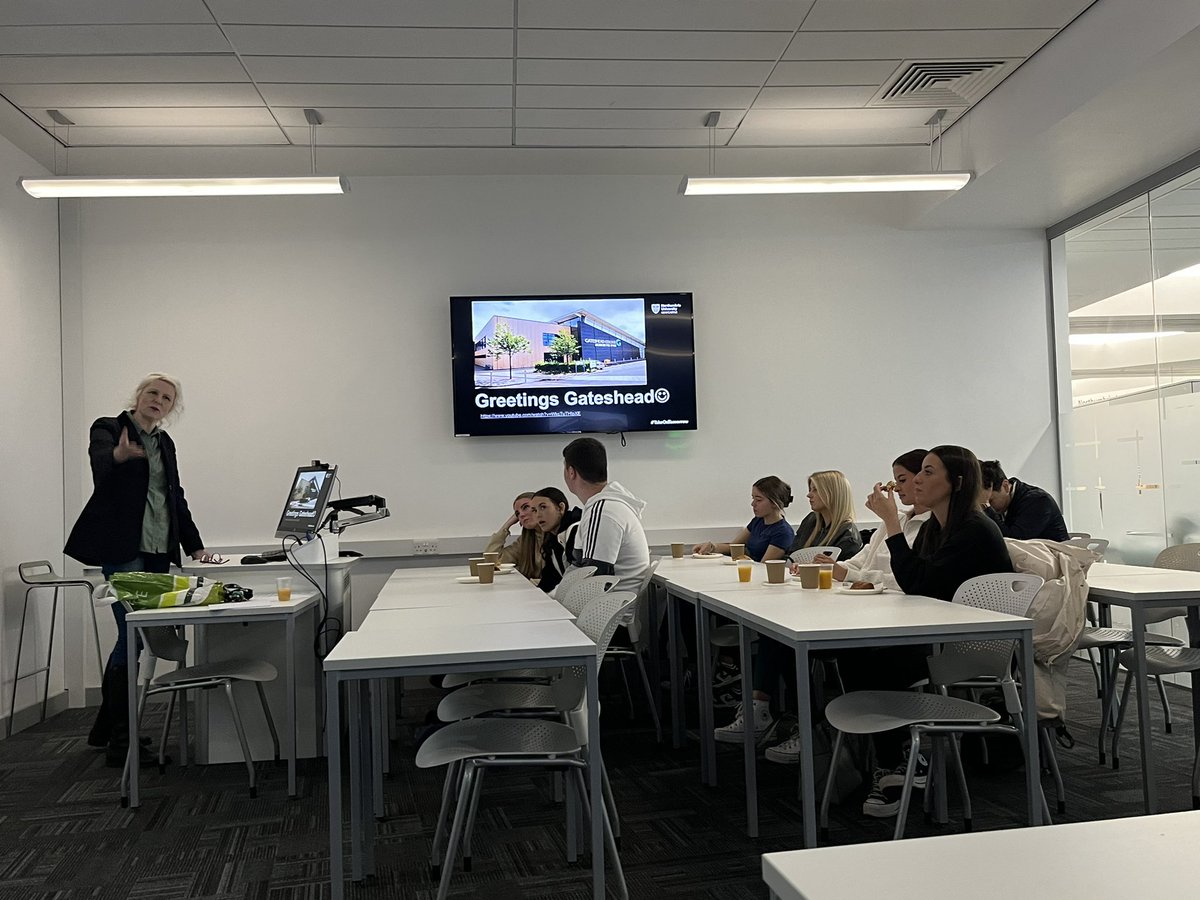 simpson_helen's tweet photo. Great to visit @NorthumbriaUni with @gatesheadcoll Hospitality, Tourism &amp; Event Management students to hear about progression opportunities and what uni life is really like! Thank you to @kdharland for organising 🙏 https://t.co/CMSjSQ9LAU