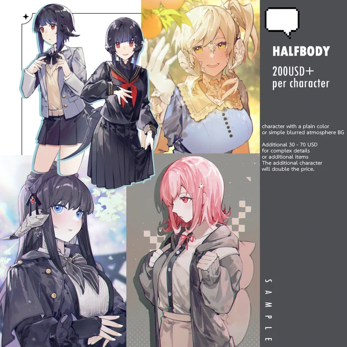 [RT ]  C0MM OPEN!I open c0mms for 4-5 slots (sample as below)The form will close when all slots are taken.don't hesitate to ask (reply or mail) if you have any questions!thank you so much!you can see more info and submit the form under this thread 
