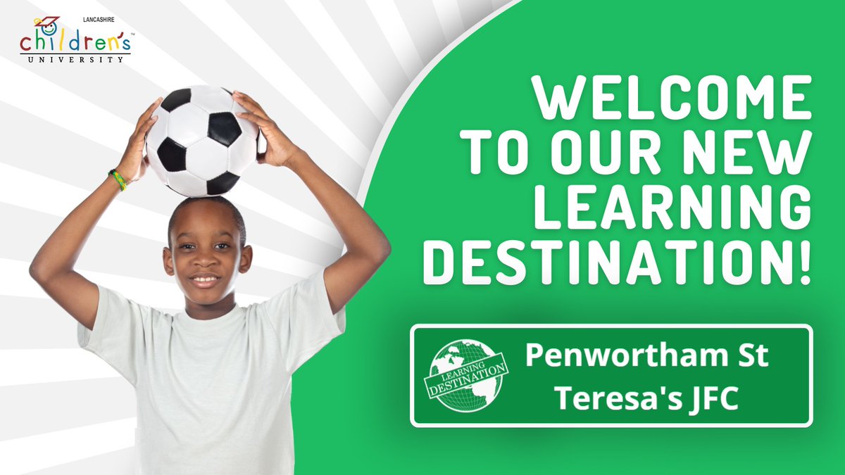 LancashireCU's tweet photo. Please welcome new #LearningDestination Penwortham St Teresa's JFC. Football training for all ages and abilities now stamping your #PassporttoLearning #LearningforFun #Teamwork #Skills https://t.co/439hIkm0ig