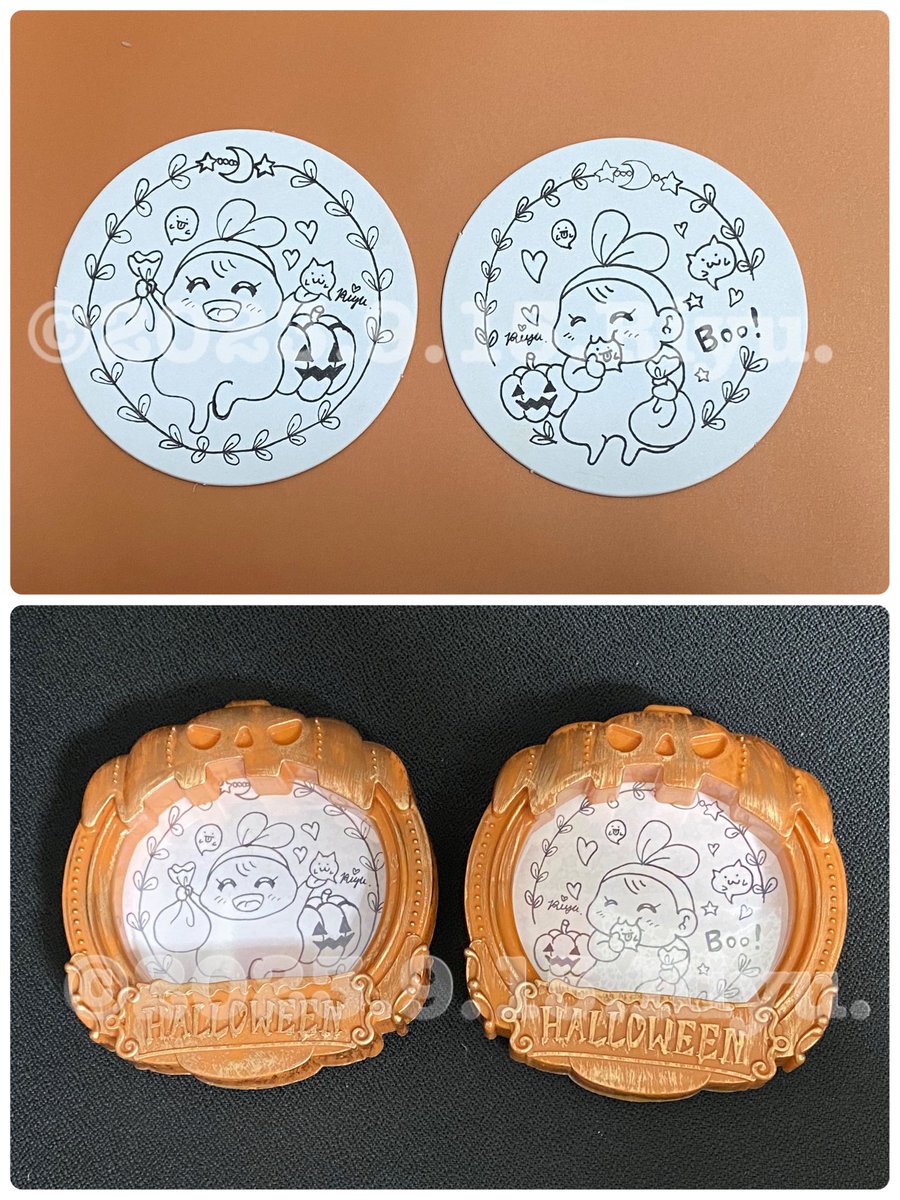 info_Riyuiro's tweet photo. おばけのカーニバル展２🎃✨

９月３０日（土）～１０月８日（日）
（休廊日：１０月６日（金）
Gallery glad.（大阪）

ハートのラメでシンプルながら
角度によってラメが光ります✨
お部屋に飾りやすいデザインの
丸型の紙に描いた原画です。
#おばけのカーニバル展2 https://t.co/z2vKqNv5FQ
