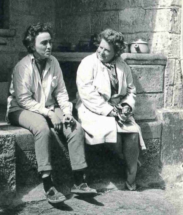 Our exhibition ‘The New Craftsman,St. Ives: The Art of Selling’ traces the history of The Craftsmen's Shop, set up by David Leach &amp; Robin Nance in 1952, to its present form as the New Craftsman Gallery.  Photo:  Janet Leach &amp; ‘Boots’ Redgrave. Courtesy of the Bernard Leach Estate