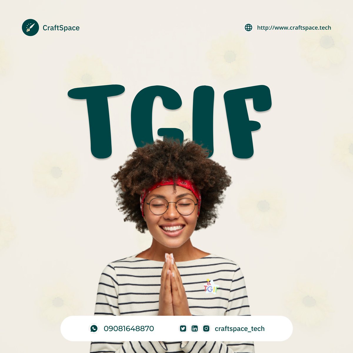 craftspace_tech's tweet photo. Itโs Friday again ๐ฅฐ, Happy weekend from Craftspace ๐
#craftspace #ecommerce #website #onlineshop #onlinebusiness #ecommercebusiness #smallbusinessowner #app #branding #webdesign #dropshipping #digitalbusiness #dropshippers #onlinevendors #tgif #weekendmood https://t.co/NR6s5ITxY5
