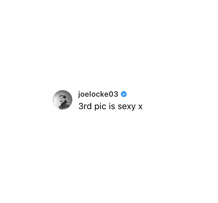 dailyjlocke's tweet photo. joe's comment on kit's insta https://t.co/MvOG9gYwTb
