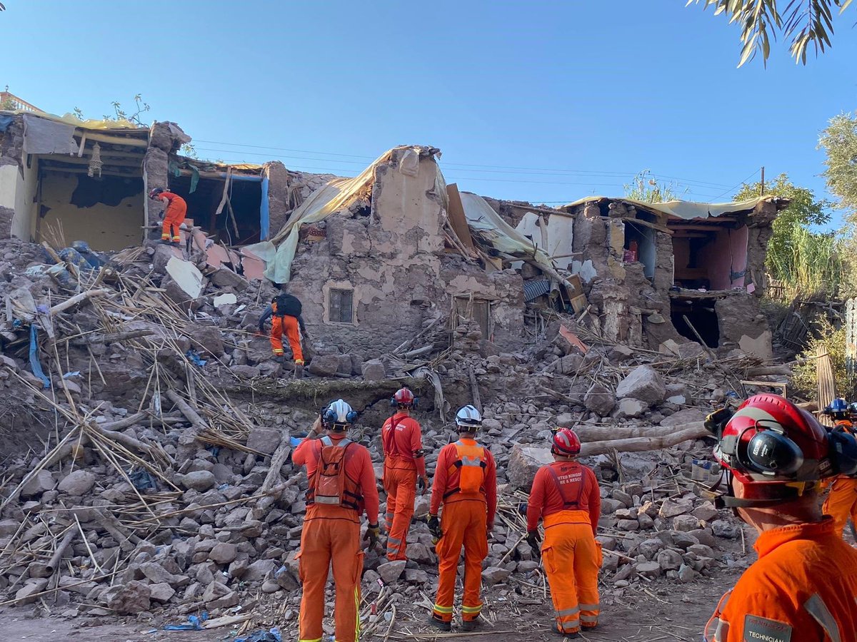 The_TUC's tweet photo. Greater Manchester Fire Brigade Union members have gone to Morocco to support the relief efforts after the devastating earthquake. 

Solidarity in action. https://t.co/gZMA1B9ccu
