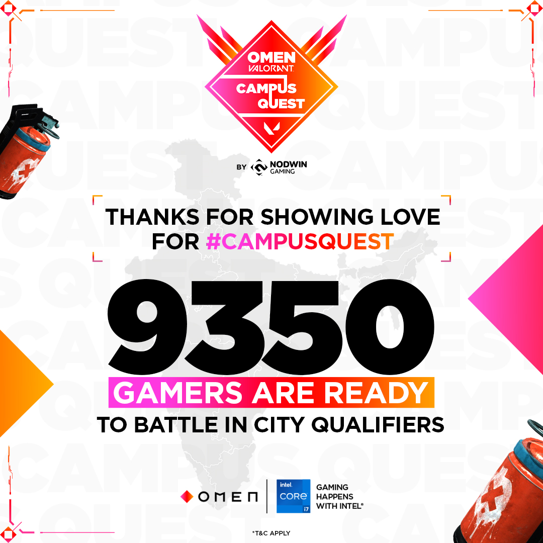 NodwinGaming's tweet photo. The City Online Qualifiers have begun!๐ฅ
More than 1800 collegiate squads will seek victory in OMEN Valorant #CampusQuest
Stay tuned on our socials for more updates...
#OMEN #OMENIndia #BeOMENCool #HPOMEN #OMENdesk #OMENbyHP #OMENGamingSetup #Valorant #Playvalorant https://t.co/9flwMn1eQ6