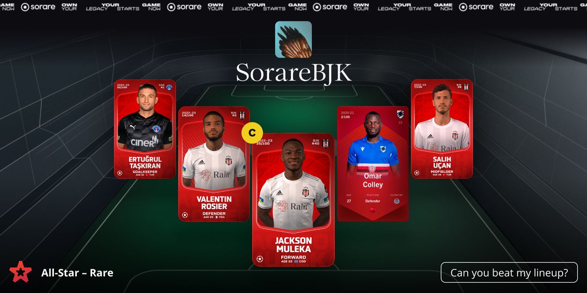 SorareBJK's tweet photo. #GW407
Hafta sonu TH serisini sürdürmek istiyorum. All Star kadrosunda Muleka 11 başlar düşüncemden dolayı Cenk Tosun ile yerini değiştirdim hala ikilemdeyim bu konuda. 270 için pek beklentim yok. 240 ve 220 kadrolarını takip etmek daha keyifli olacak.
#Sorare #SorareTurkey https://t.co/pEifAcmqE6