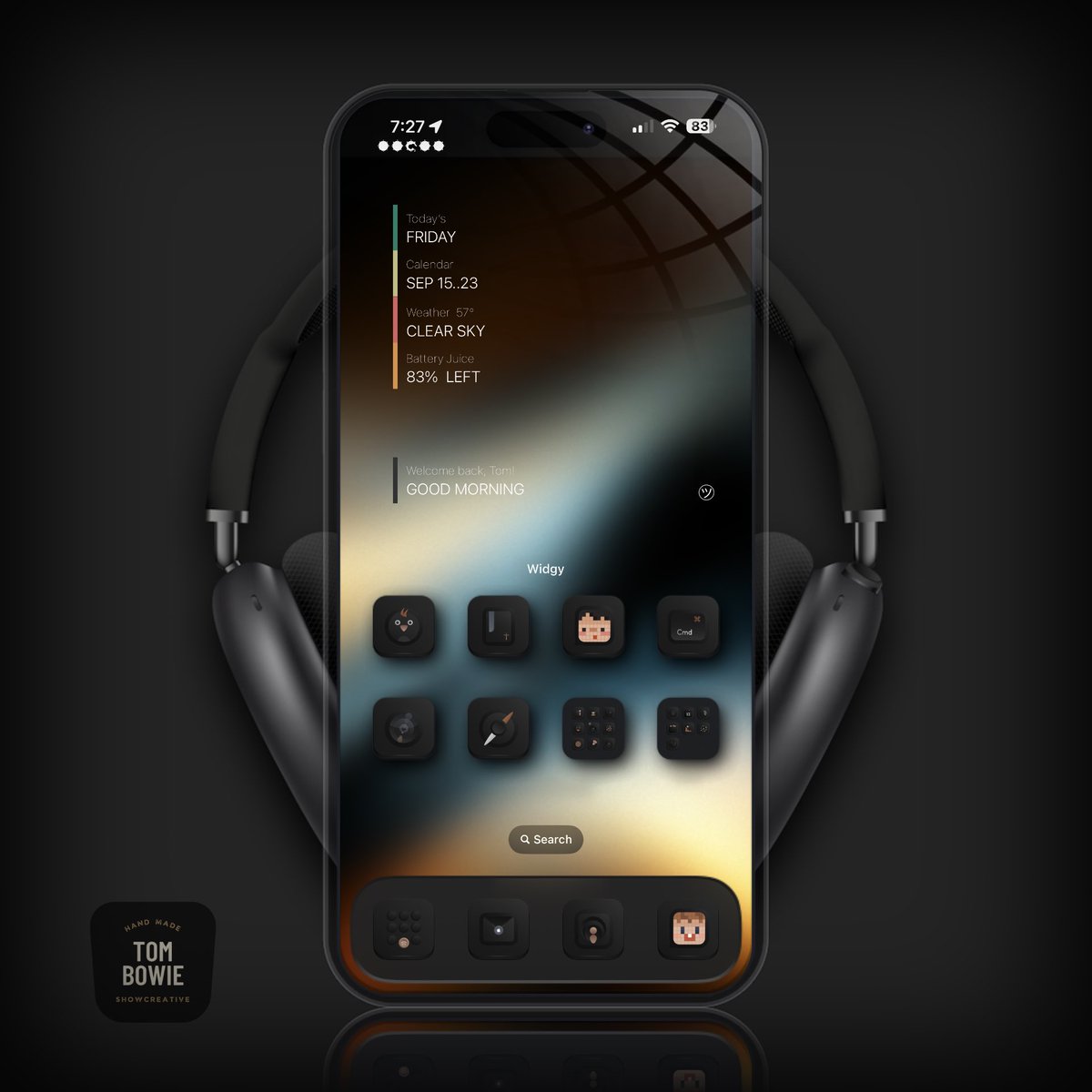 tombowie's tweet image. #iOS166 #iPhone14PM #NoJailBreak 
Icons #SkittlesBlk @boots6972
Overlay @bulldog5278
Widget - @RossArtUI 
StatusBar - #ShowBoardAlpha
Wall - @BasicAppleGuy 
#ShowLive #screenshotSL #SmartWallpaperArt @SeanKly