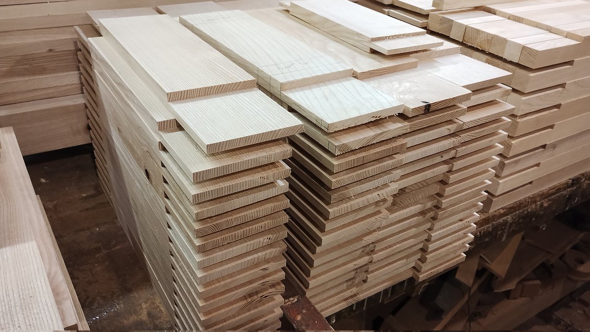 TeakSawdust's tweet photo. Piles of components ready to assemble, still more to make though. #BucketSeats https://t.co/oV4WAuoe6H