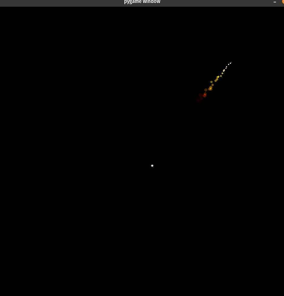 pygamedev's tweet photo. Heatseeker with a smoke trail. 
AMA if you don't understand something.

#IndieGame #IndieDev #GameDev #Gaming #GameDeveloper #IndieGameDev #IndieDeveloper #Gamer #IndiePump #Gamers8 #pygame #pygamedev #pythonprogramming 
#Python 

Code:
https://t.co/etPpiv9UCa https://t.co/B1Nf3jpTpa