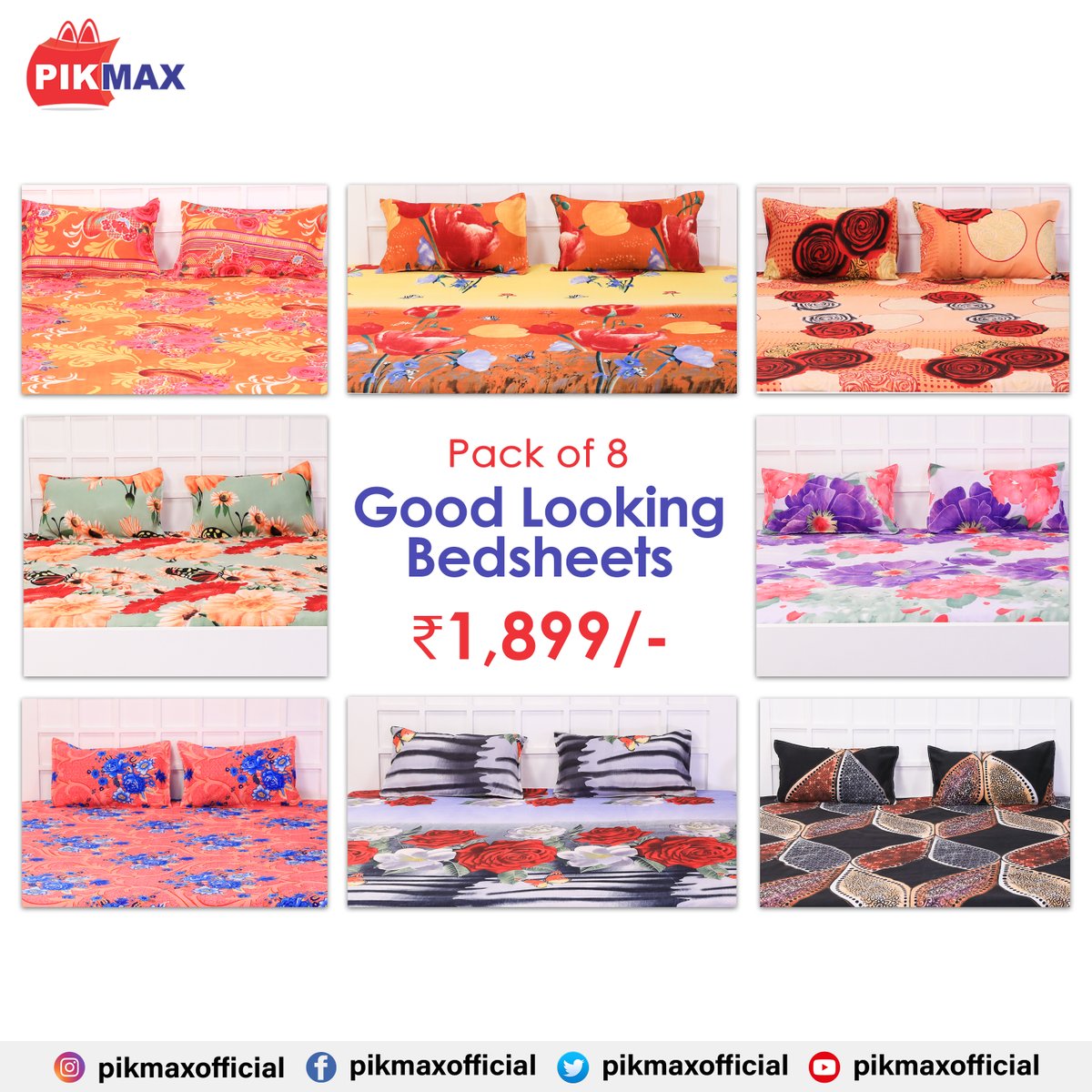 pikmaxofficial's tweet image. Sleep is the best therapy, and our sheets are the prescription. 😉😉
Grab the Pack of 8 Cotton Bedsheets with matching pillow covers ✨

ORDER NOW: 👉pikmax.com/good-looking-c…

#Bedsheet #CottonBedsheet #BedsheetCombo #DoubleBedsheet #BedsheetForDoubleBed #BedSheetBliss #Pikmax
