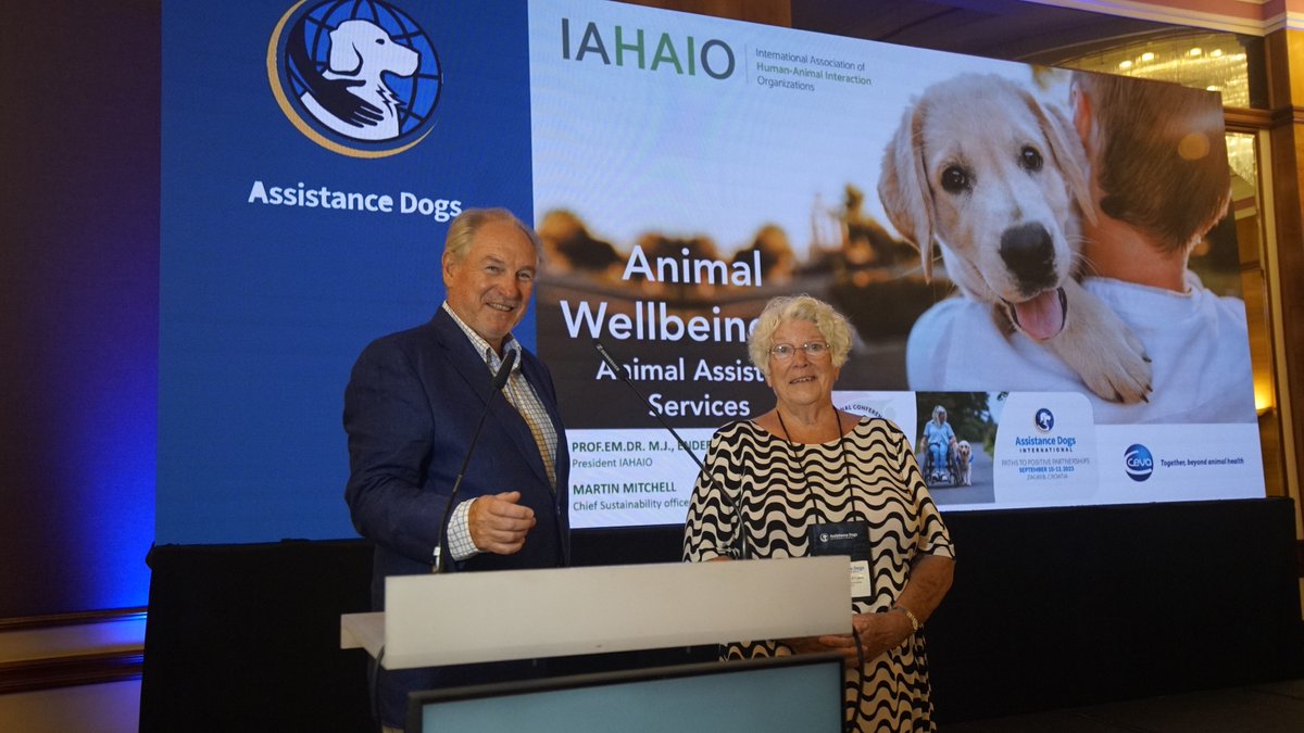 CevaSanteAnimal's tweet photo. 🐕‍🦺 Ceva was proud to sponsor @IahaioAdmin President, Dr Marie-Jose Enders to present @adiintl Conference this week in Zagreb 🇭🇷.

#ADITogether #LifeChangers #HumanAnimalBond #OneHealth https://t.co/5ukjts8jyU