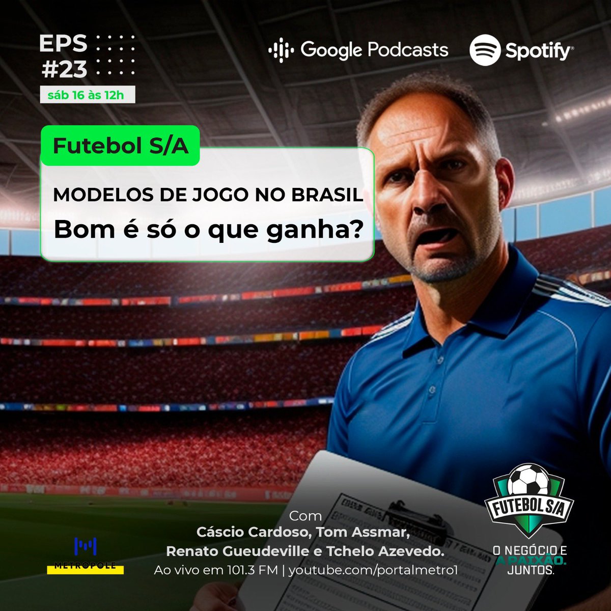 Futebol S/A (@canalfutebol_sa) on Twitter photo Com a participação especial de <a href="/MauroMaia7/">Mauro Maia</a> (Los Futebolicos e InfoBahêa), vamos discutir sobre os modelos de jogo no Brasil. Temos uma identidade que nos qualifica como uma das escolas mundiais?
Há um modelo que predomina no Brasil? Como funciona tudo isso em um país que demite Com a participação especial de <a href="/MauroMaia7/">Mauro Maia</a> (Los Futebolicos e InfoBahêa), vamos discutir sobre os modelos de jogo no Brasil. Temos uma identidade que nos qualifica como uma das escolas mundiais?
Há um modelo que predomina no Brasil? Como funciona tudo isso em um país que demite