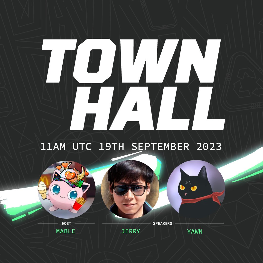 #STEPNTownhall September 🎂 

📆 Sept 19th - 11am UTC
➡️ x.com/i/spaces/1eaJb…

Come listen to <a href="/Mable_Jiang/">Mable Jiang</a>, <a href="/yawn_rong/">Yawn Rong | We’re Hiring!</a> &amp; <a href="/Jerry10240/">Jerry</a>!🔥

🏆 RT &amp; Comment  + Follow <a href="/Stepnofficial/">STEPN GO</a>, <a href="/mooarofficial/">MOOAR</a> and <a href="/GasHeroOfficial/">For more details, please refer to @2184Official</a> to enter a raffle for an ✨  Animated DRiP Genesis Trainer ✨
