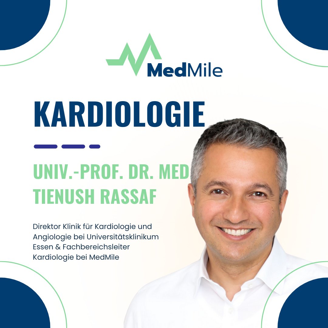 Univ.-Prof. Dr. med. Tienush Rassaf
Direktor Klinik für Kardiologie und Angiologie bei Universitätsklinikum Essen &amp; Fachbereichsleiter Kardiologie bei MedMile
Seit September haben wir den Fachbereich Kardiologie auf medmile.de

<a href="/TRassafMD/">Tienush Rassaf</a>