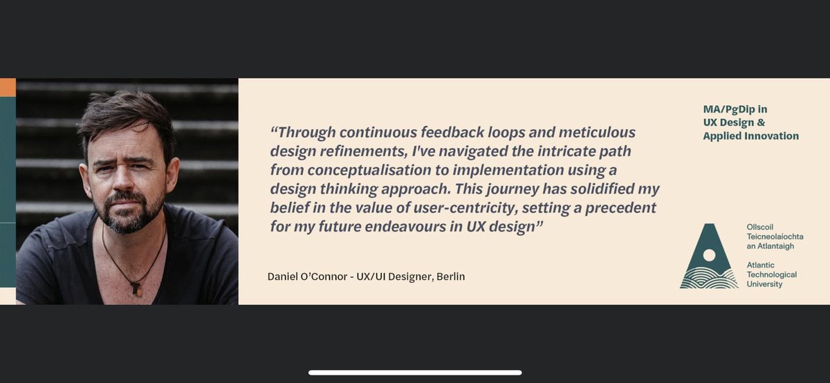 When the #digitech industry asked us to consider an alternative to a traditional 20,000 word dissertation, we listened.

MA in UX Design &amp; Applied Innovation at ATU: lnkd.in/dFDP7YP

100% online!
Masters in a year!
1 day per week
Excellent funding opps!