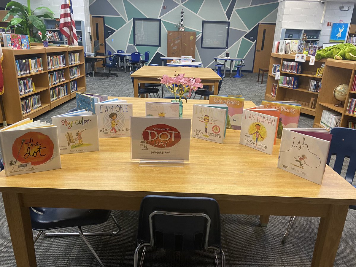 SchnellerMs's tweet photo. @TommieBarfield #DotDay 
Come to TBE media center to check out “Dot-ish” books! https://t.co/p5ayc3c1om