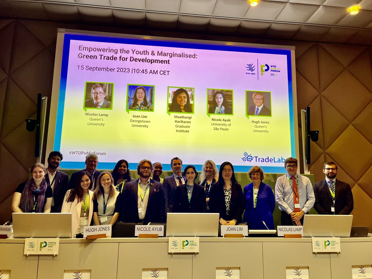At the WTO Public Forum, our student-led @TradeLabGeneva panel, moderated by @nicolas_lamp , achieved remarkable success! Turning ideas into reality 🫶🏻 #WTOPublicForum