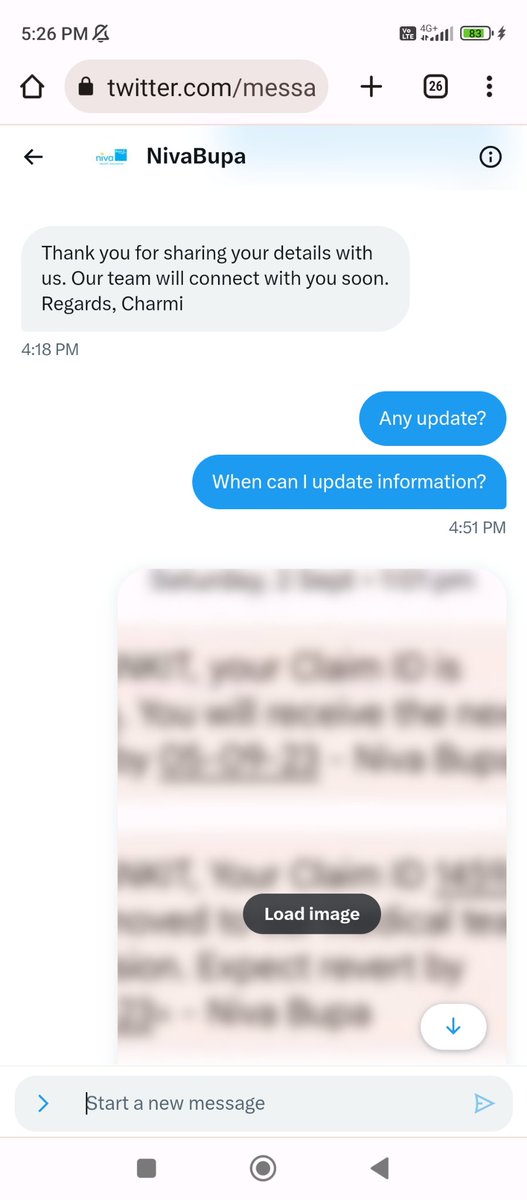 pankit7's tweet photo. @Niva_Bupa Am I the only one who is facing issue with support team from Niva Bupa? It's way slow. Not responding since last one hour https://t.co/vHwfmmkR84