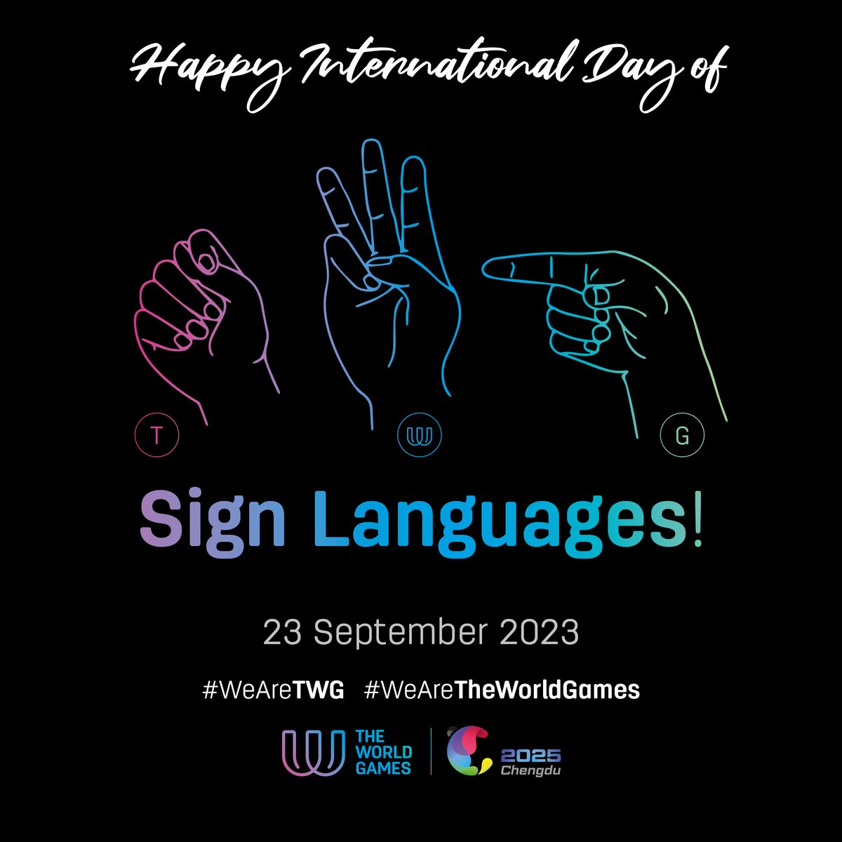 TheWorldGames's tweet image. Celebrate International Day of Sign Languages! 🎉

Sign languages play a crucial role in fostering communication and inclusivity for millions worldwide.

#SignLanguageDay #WeAreTheWorldGames