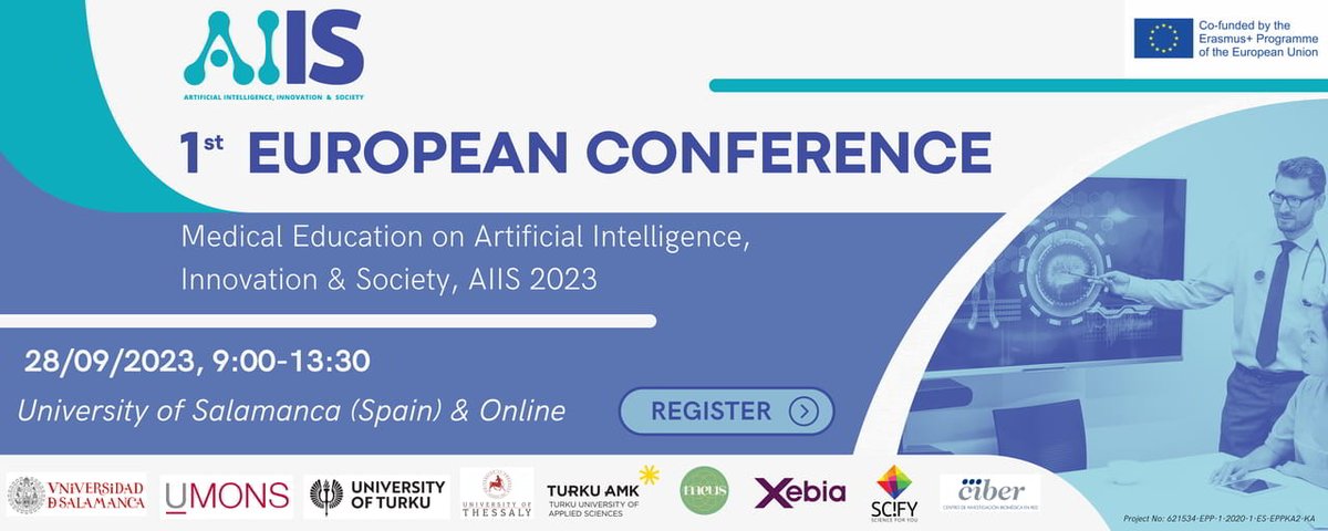 ⭐️Exciting News! Join Us for the 1st European Conference on Medical Education and AI⭐️
28/09, 9:00-13:30, Spain &amp; Online
Explore the Future of Medical Education!
 
Register: docs.google.com/forms/d/e/1FAI…

<a href="/SIP_USAL/">SIPPE UsalEmprende</a> <a href="/umons/">Uga Mons</a> <a href="/UniTurku/">Turun yliopisto - University of Turku</a> <a href="/uth_gr/">University Thessaly</a> <a href="/TurkuAMK/">Turun ammattikorkeakoulu</a> <a href="/CIBER_ISCIII/">CIBER ISCIII</a> <a href="/meuskills/">Meuskills</a> <a href="/SciFY_org/">SciFY</a>