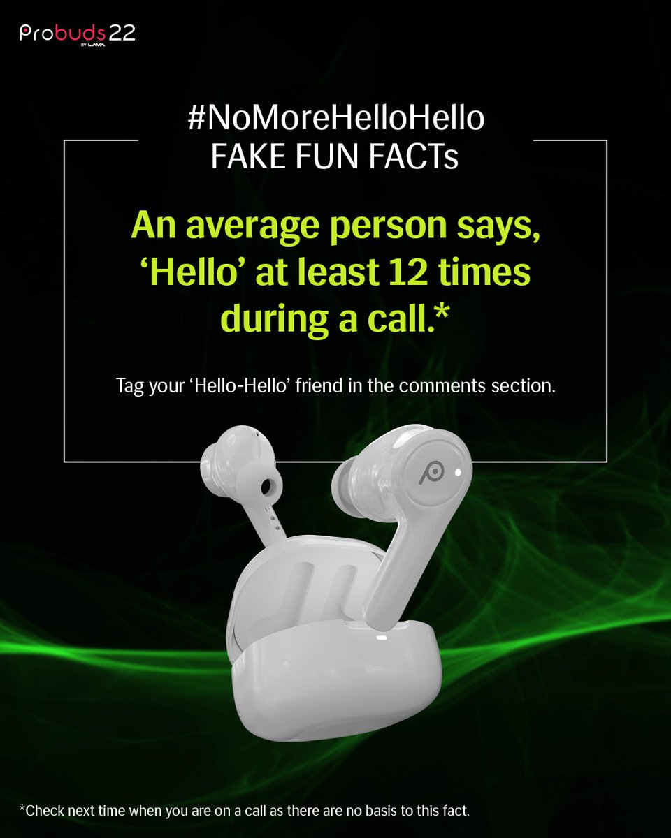 LavaMobile's tweet photo. Are you stuck in a loop of saying ‘hello hello’ too?
Ditch this vicious circle with the ultimate voice clarity of Probuds 22.
.
.
.
.
#Probuds22 #ExploreUninterrupted #NoMoreHelloHello #LavaMobiles https://t.co/AoZoh9T7fM
