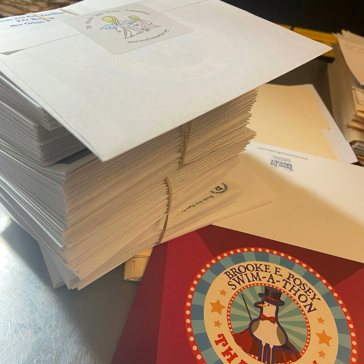 swimforbrooke's tweet photo. Well, that's a wrap on the 7th Annual 💙 Brooke E. Posey Swim-a-Thon &amp; Family FUNraiser! 🎉 The last of the thank you notes have been mailed! 📬

We couldn't be more proud to have raised a record breaking $24,500 for JoJo's Hope! 
#SwimforBrooke #BrookeErinPoseyFoundation #Bekind https://t.co/9jQbfXiXf8