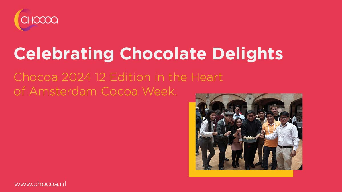 Save the date and prepare for an extraordinary experience at Chocoa 2024. Mark your calendars for the 12 edition happening on 7-11 February 2024. 🗓️

#chocolate #cocoa #cacao #event #amsterdam #networking #chocolatemakers #chocoa2024 #wincc #sustainablefood #sustainability