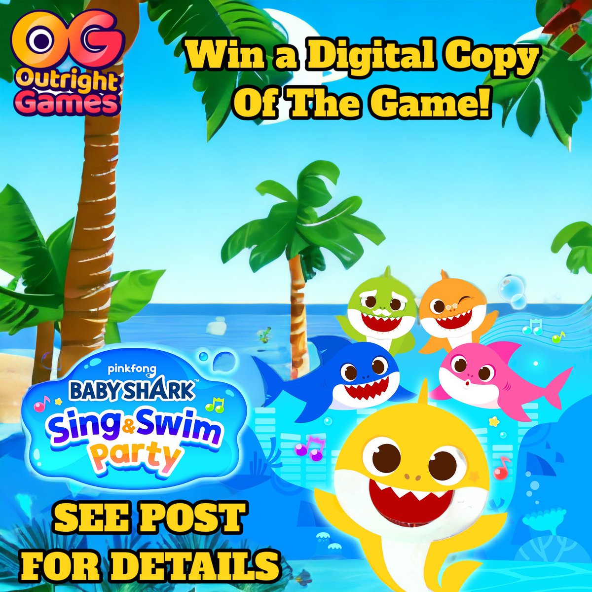 KouliKollector's tweet image. DIGITAL CODE GIVEAWAY TIME!

#BabySharkSingandSwimParty Launch #Giveaway ✨

To enter:

👥 Follow @KouliKollector,  @outright_games &amp;amp; @pinkfong

💛 LIKE

🔃 RT and comment which console and region you’re located in along with a #babyshark GIF

‼️PS4/PS5 &amp;amp; XBOX Giveaway ONLY‼️