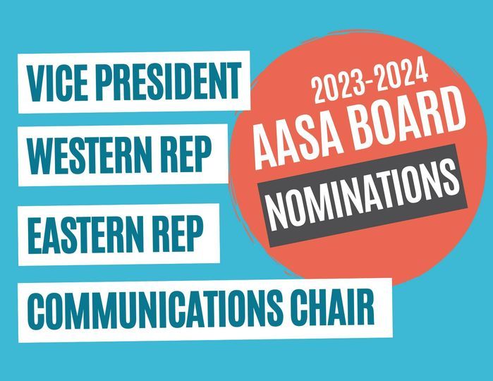 Today is the LAST DAY to submit nominations for the 2023-2024 Board. aasa1.org/general/custom… Do not hesitate to contact any of the current board members if you have any questions!